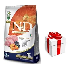 FARMINA N&D PUMPKIN Mini PUPPY Lamb dynia Grain Free Blueberry Natural & Delicious 7kg + STAIGMENA ŠUNIUI