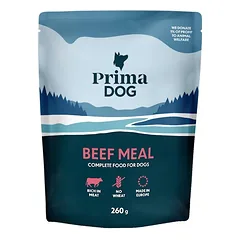 PrimaDog Beef Meal konservai visiems šunims su jautiena, be kviečių, 260 g nuotrauka
