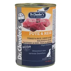DR. CLAUDER’S drėgnas maistas šunims su kalakutiena ir ryžiais 6x400g