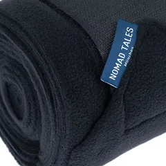 Nomad Tales flisiniai arklių bintai, juodi, Ekonominis rinkinys: tvarsčiai Full (4 vnt. rinkinys) + elastano kanopų varpeliai, dydis L (2 vnt. rinkinys) — 5 nuotrauka