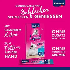 Vitakraft Cat Liquid-Snack skystas skanėstas katėms su lašiša + Omega 3 — 2 nuotrauka
