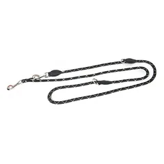 JULIUS-K9 IDC® reguliuojamas virvinis pavadėlis, 220 cm ilgio, Ø 12 mm, juoda parduotuvėje groomerpro.eu
