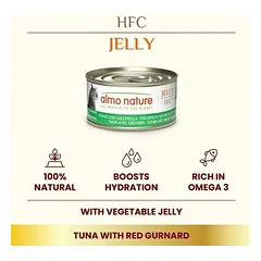 Almo Nature HFC Jelly tunas su raudonąja žuvimi, drėgnas maistas katėms 70 g — 3 nuotrauka