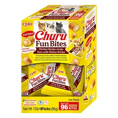 Churu Fun Bites skanėstas katėms su tunu ir sūriu suktinukai 96g