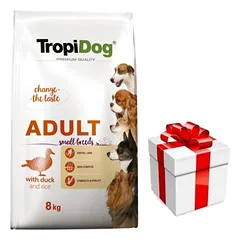 TROPIDOG Premium Adult Small Breeds su antiena ir ryžiais 8kg + Staigmena ŠUNIUI photo