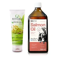 BOTANIQA PUPPY MY SWEET Šampūnas su avižų baltymais 250ml + Lab-V 100% lašišų aliejus įvairaus amžiaus šunims ir katėms 500ml šalto spaudimo