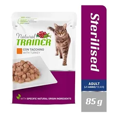 Natural Trainer Sterilised Turkey konservai suaugusioms sterilizuotoms katėms su kalakutiena, 85 g nuotrauka