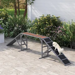 Agility lieptas šunims su apsauginėmis juostelėmis ir neslystančiu paviršiumi, 335x55x60 cm, iki 40 kg, pilkas — 2 nuotrauka
