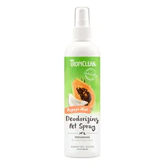 Tropiclean Papaya Mist Deodorizing Pet Spray - dezodoruojantis preparatas šunų ir kačių kailiui gaivinti, su papajos kvapu.