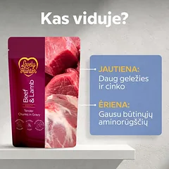 Visų veislių suaugusių šunų šlapias pašaras su jautiena ir ėriena, 500 g | 1 — 4 nuotrauka