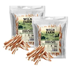 WILD FARM sumuštinis su vištiena ir menke 2x500g skanėstai šunims