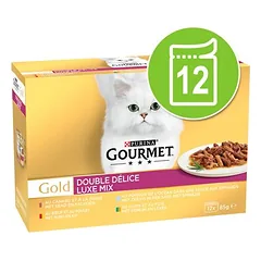 Gourmet Gold Duo Delice drėgnas maistas katėms 12 x 85 g
