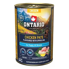 Ontario Puppy paštetas su vištiena, spirulinos skonio, drėgnas maistas šuniukams 400 g — 2 nuotrauka