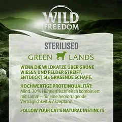 Wild Freedom Adult "Green Lands" Sterilised su ėriena – begrūdis sausas maistas katėms, < 1,4 kg — 4 nuotrauka