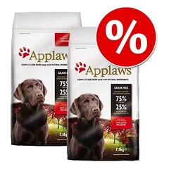 Applaws dviguba pakuotė 2 x 7,5 kg / 15 kg, sausas maistas šunims