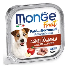 M13222 Monge Fruit – Wet Dog PATE & CHUNKIES LAMB & APPLE 100 g