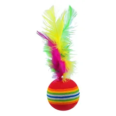 Magic Cat žaislas katėms, kamuoliukas su plunksna, 3,8 cm