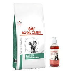 ROYAL CANIN Satiety Support Weight Management SAT 34 6kg + LAB V Lašišų aliejus šunims ir katėms 500ml