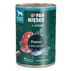PAN MIĘSKO su žolelėmis Tunų paštetas šunims 400 g
