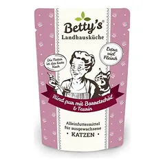 Betty´s Landhausküche katėms su agurklių aliejumi, maišeliai 12 x 100 g, Vištiena ir veršiena — 5 nuotrauka