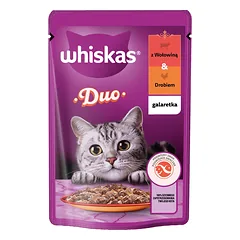 WHISKAS Adult paketėlis 85 g suaugusių kačių ėdalas želė su jautiena ir paukštiena nuotrauka