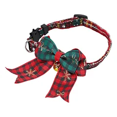 Nobleza antkaklis šuniui su kaspinėliu ir varpeliu, xmas, 23-40cm — 5 nuotrauka