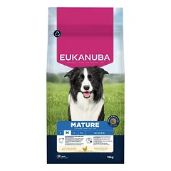Eukanuba Mature Medium Chicken sausas maistas suaugusiems vidutinių veislių šunims su vištiena, 15 kg