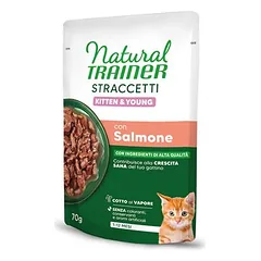 Natural Trainer Straccetti Kitten & Young juostelės padaže, drėgnas maistas kačiukams 56 x 70 g — 2 nuotrauka