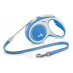 Flexi New Comfort ritininis pavadėlis šunims M (juosta) 5 m, mėlynas