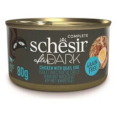 SCHESIR After Dark Vištiena sultinyje su putpelių kiaušiniais, 12 x 80 g, šlapias maistas katėms