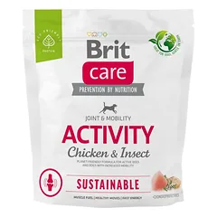 BRIT CARE Dog Sustainable Activity chicken insekt aktyviems suaugusiems šunims su vištiena ir vabzdžiais 1kg