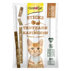 GimCat Adult Sticks Turkey & Rabbit pagaliukų skanėstai katėms