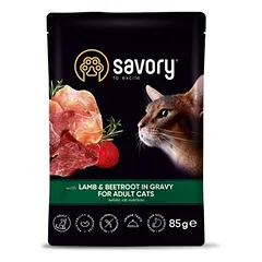 Savory Nassfutter für Katzen mit Lamm & Roter Bete