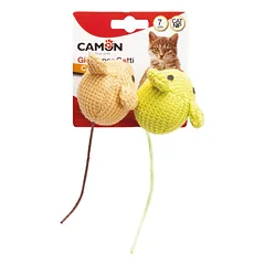 CAMON katėms megztos 2 pelės su katžole 7cm
