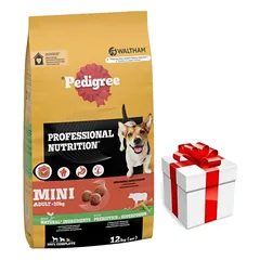 PEDIGREE sausas maistas mažų veislių šunims su jautiena ir daržovėmis 12 kg + Staigmena ŠUNIUI
