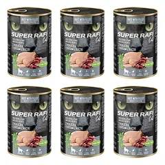 SUPER RAFI Cat su perlinomis ir anties širdelėmis 6x400g drėgnas maistas sterilizuotiems katėms
