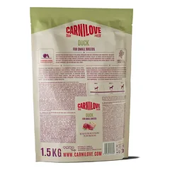 CARNILOVE TRUE FRESH Dog Duck Small Breeds sausas pašaras šunims 1,5 kg