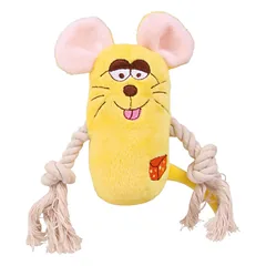 Trixie Animals With Rope pliušinis žaislas šuniui su virve ir garsu, 13 cm, 1 vnt. — 2 nuotrauka