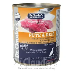 DR. CLAUDER’S drėgnas maistas šunims su kalakutiena ir ryžiais 6x800g