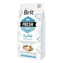 Brit Fresh Fish Pumpkin Adult Large Muscles & Joints sausas ėdalas suaugusiems didelių veislių šunims su šviežia žuvimi ir moliūgais, 2.5 kg