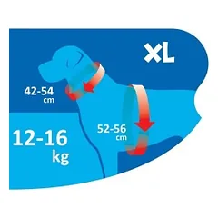 Happet minkštos, chaki spalvos petnešos šunims, XL — 4 nuotrauka