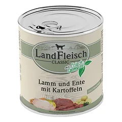 Landfleisch konservai šunims, ėriena, antiena, bulvės, 800g