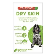 Vetzyme "Dry Skin" papildas šunims ir šuniukams esant sausai odai