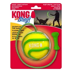 KONG High-Viz Bunji Ball – šviečiantis kamuolys šunims su elastine virve — 2 nuotrauka