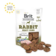BRIT Jerky Rabbit Meaty Coins skanėstai suaugusiems šunims su triušiena 80 g — 2 nuotrauka