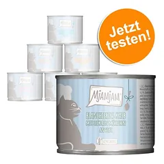 MjAMjAM bandomasis rinkinys 6 x 185 g, drėgnas maistas katėms, 100 - 199 g — 1 nuotrauka