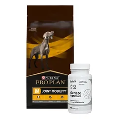 PURINA Veterinary PVD JM Joint Mobility 12kg + LAB-V Geriato Optimum - senjorų sveikata šunims ir katėms 45 kapsulės