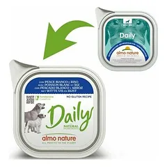 Almo Nature Daily Dog baltoji žuvis su ryžiais, drėgnas maistas šunims 300 g — 2 nuotrauka