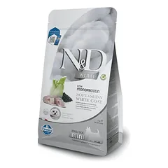 2 vnt. FARMINA N&D WHITE – DOG Dry Sea Bass Spirulina&Fennel ADULT MINI 5 kg