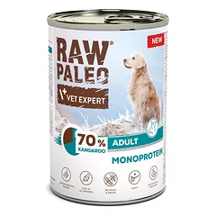 RAW PALEO Monoprotein Adult 6x400g Mix Smaków, mokra karma dla psów